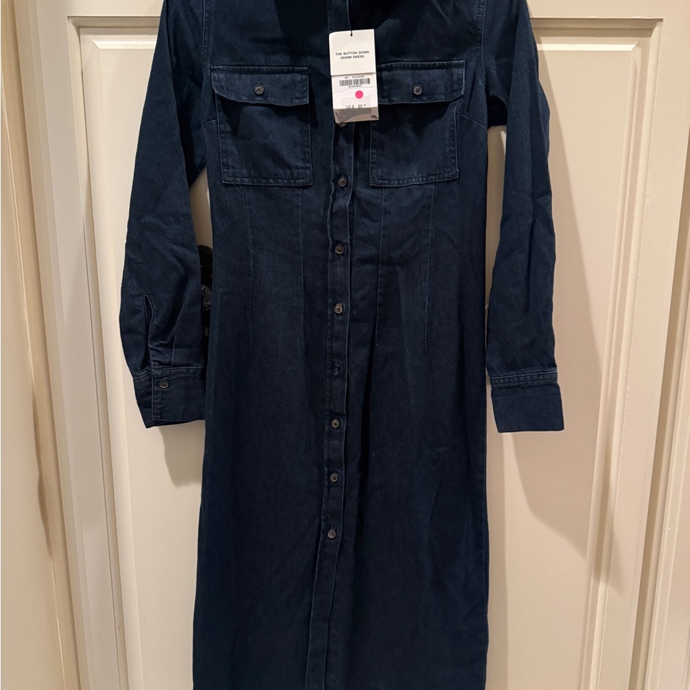 ZARA Dark Blue Denim Button-Up Dress